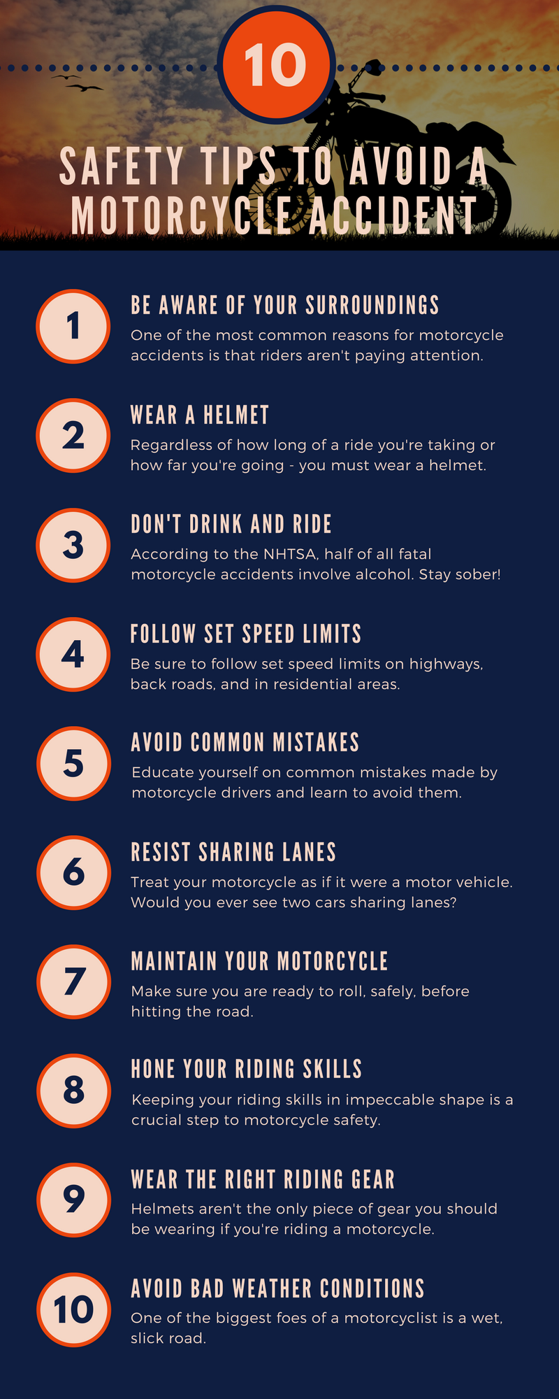 9 Safety Precautions to Prevent Motorcycle Accidents